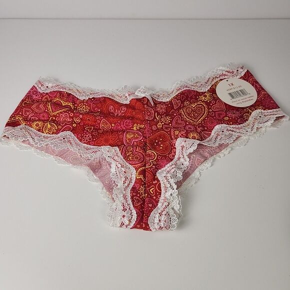 3 Splendies Cheeky Womens 1X Underwear Panties Sheer Lace Hearts Sexy NWT - Picture 6 of 13
